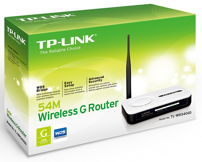 Внешний вид Retail-упаковки Wi-Fi-маршрутизатора Tp-Link TL-WR340GD